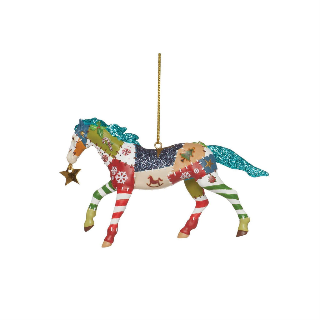 Holiday Patchwork Painted Ponies Ornament