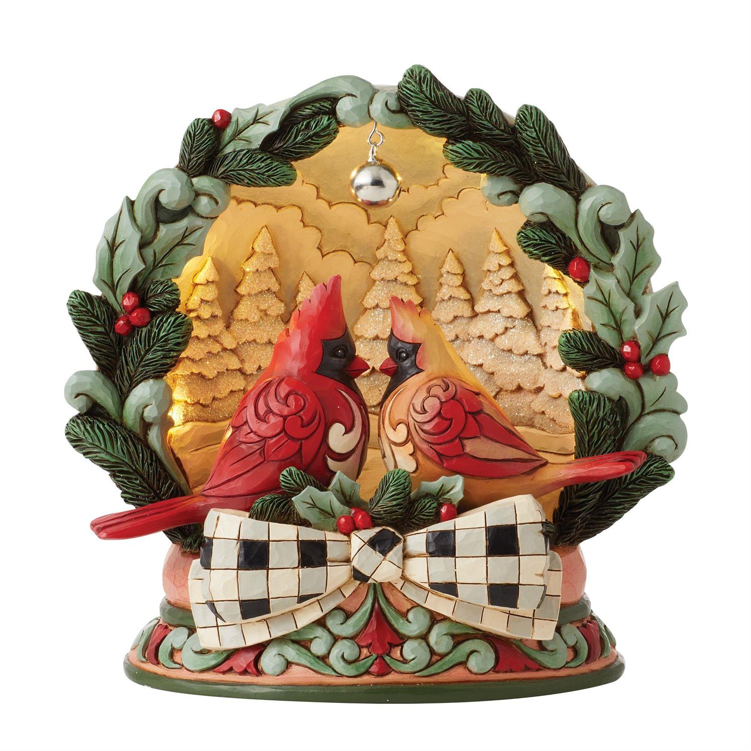 Jim Shore Highland Glen Cardinals LED Diorama