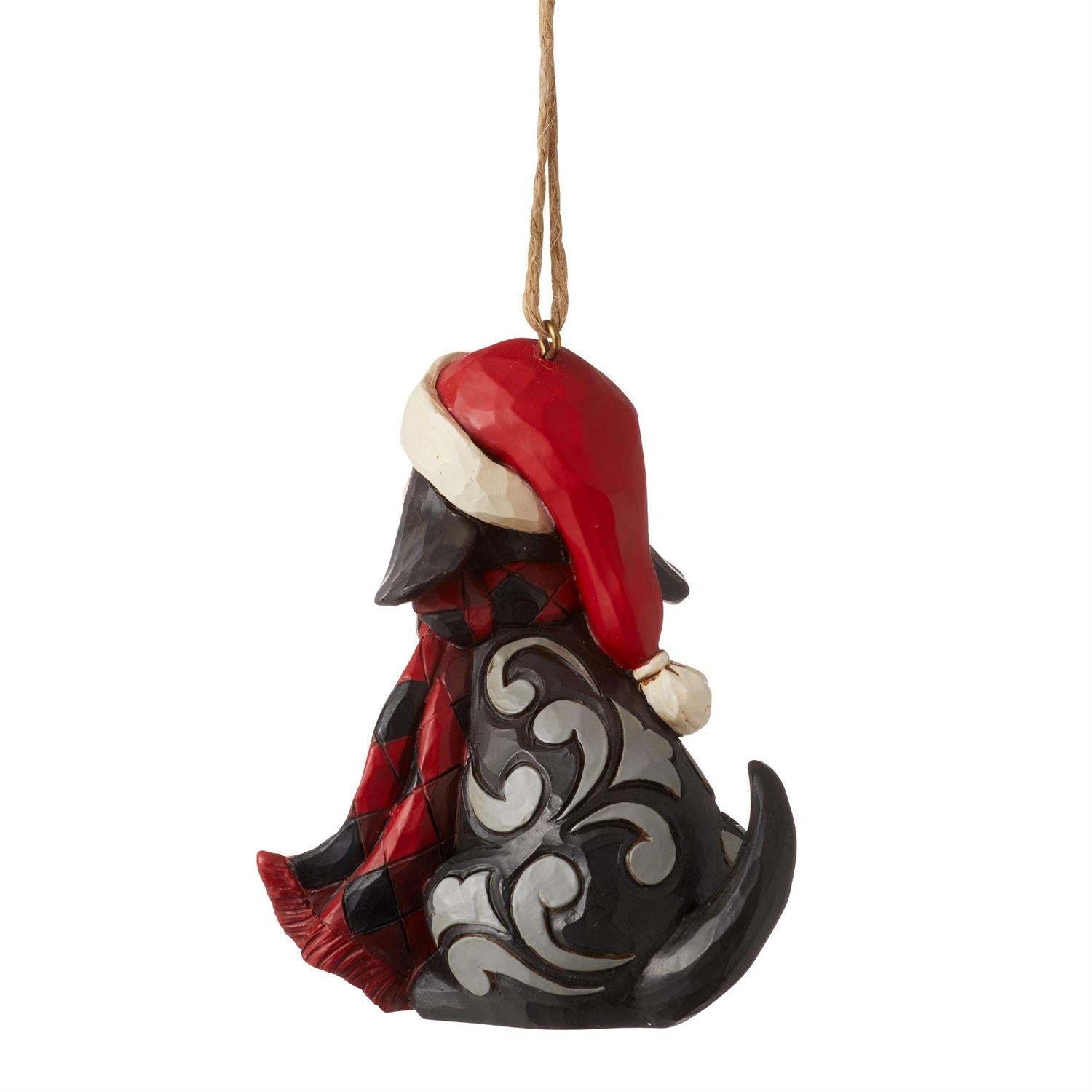 Jim Shore Dog Wearing Plaid Scarf Ornament