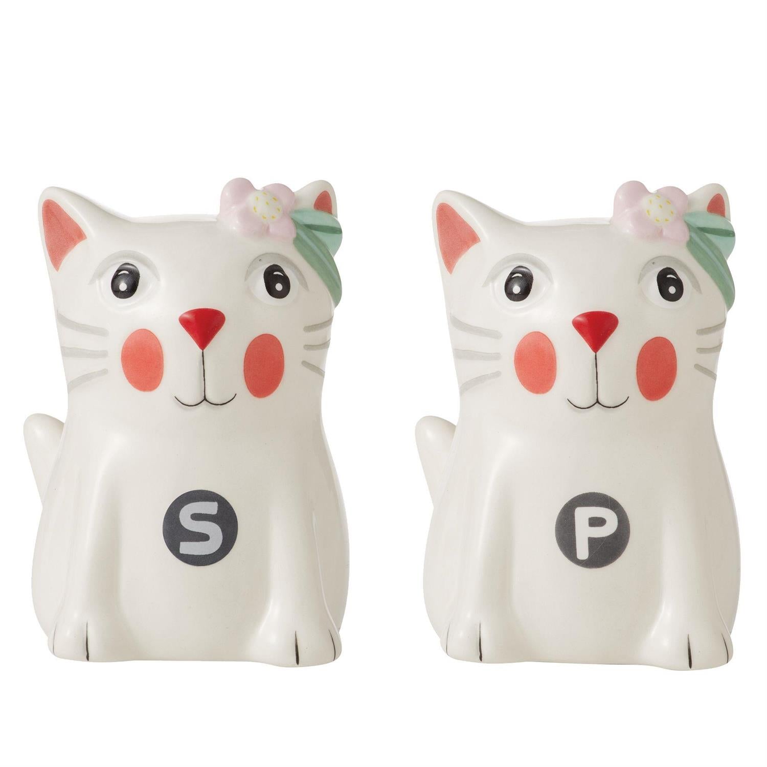 Pretty Kitty Salt and Pepper Shaker Set