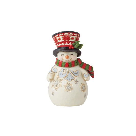 Fun and Frosty Pint Sized Jim Shore Snowman Figurine