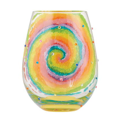 Tie Dye Lolita Stemless Wine Glass