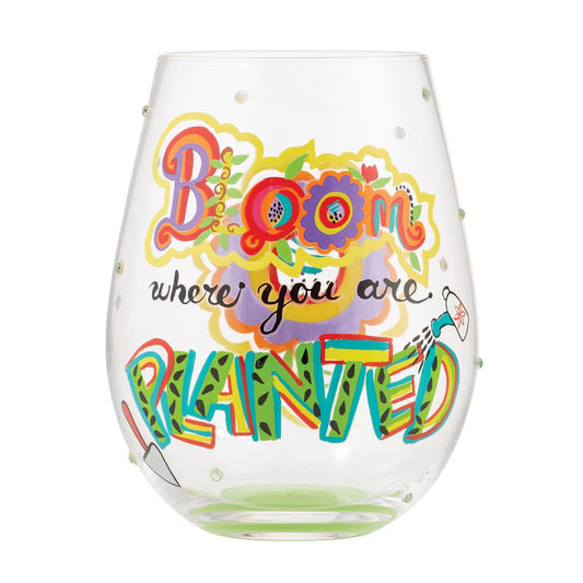 Bloom Where You Are Planted Lolita Stemless Wine Glass