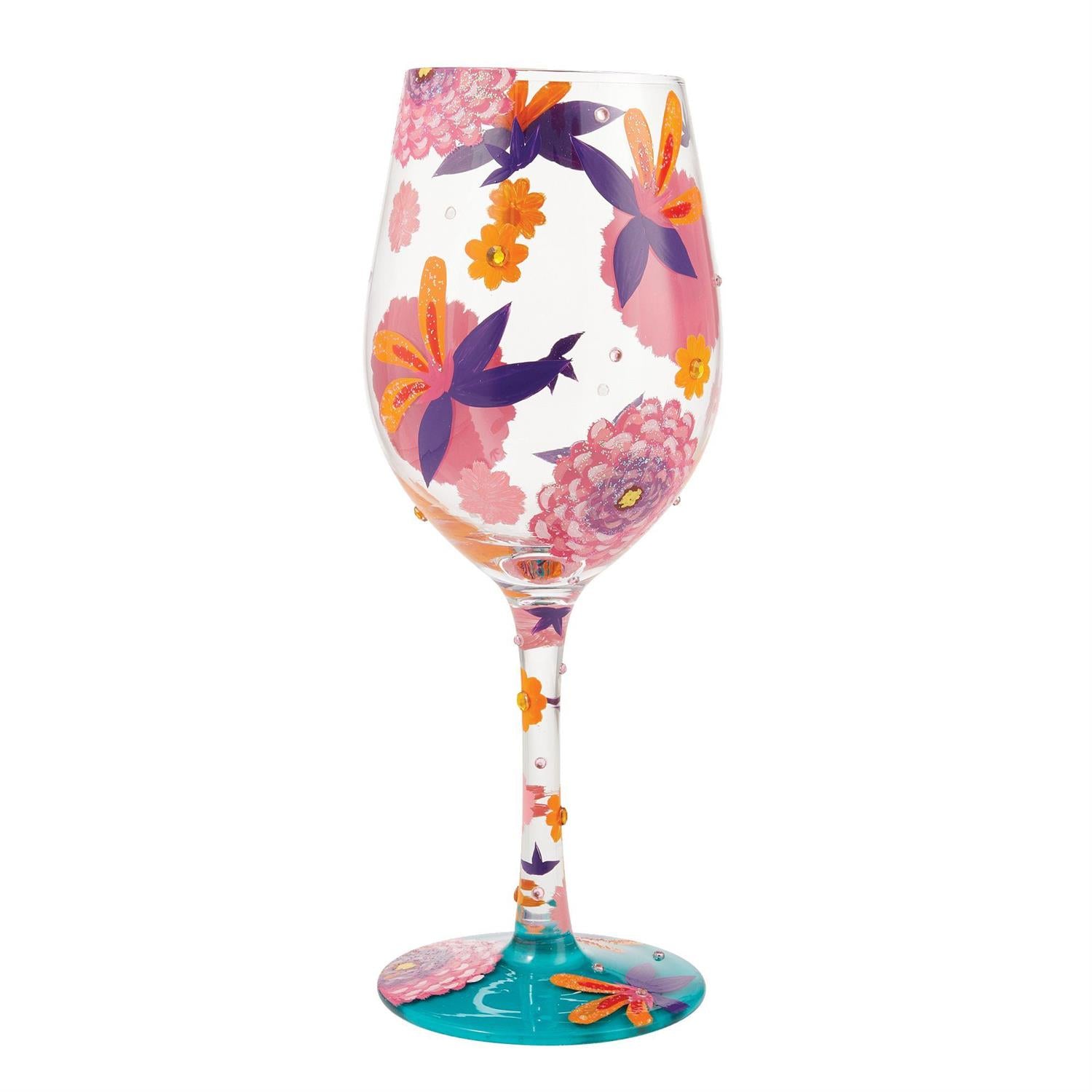 Funky Florals Lolita Wine Glass