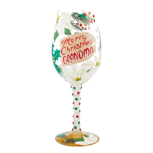 Merry Christmas Grandma Lolita Wine Glass