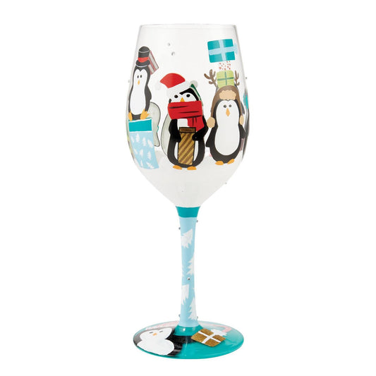 Penguins and Presents Lolita Wine Glass