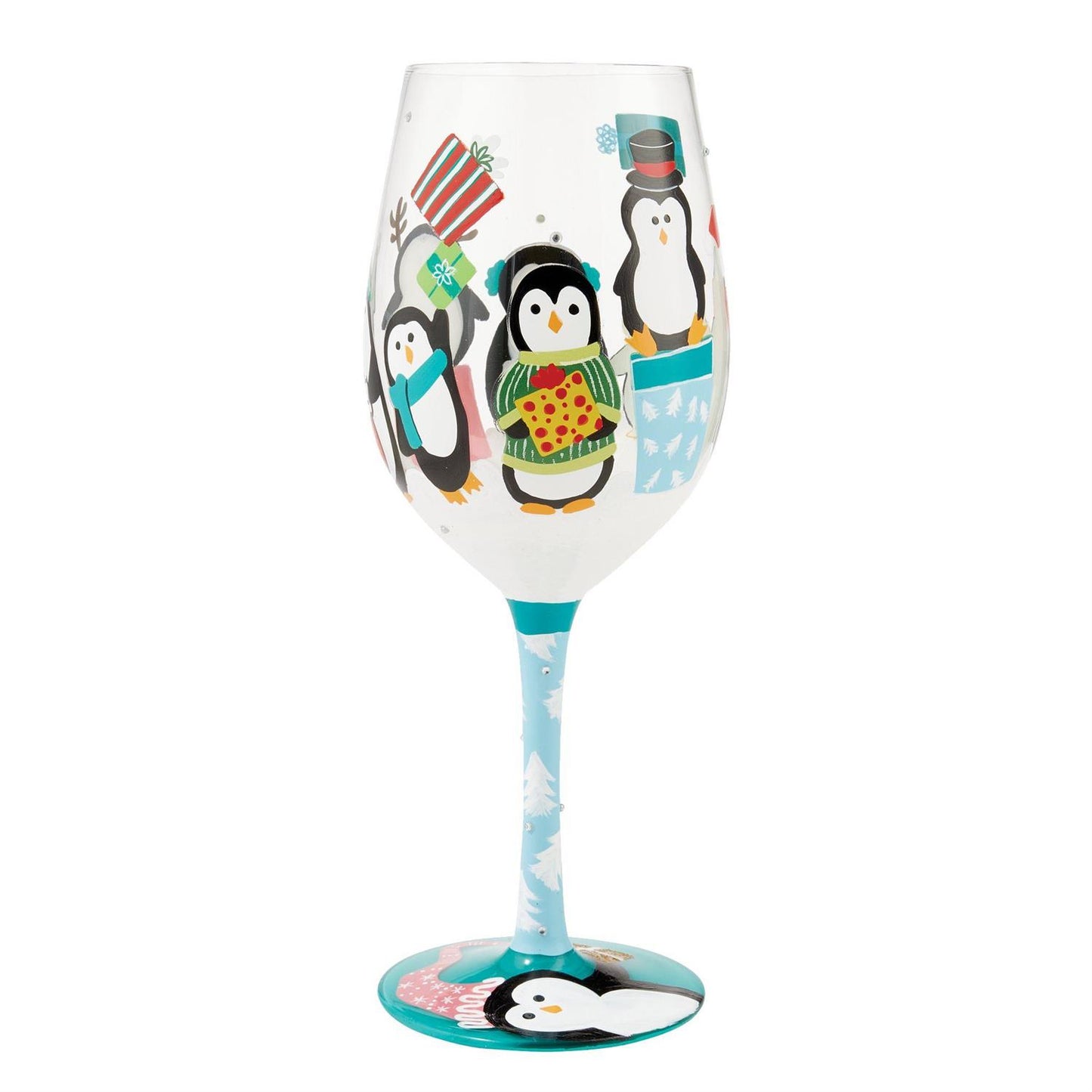 Penguins and Presents Lolita Wine Glass