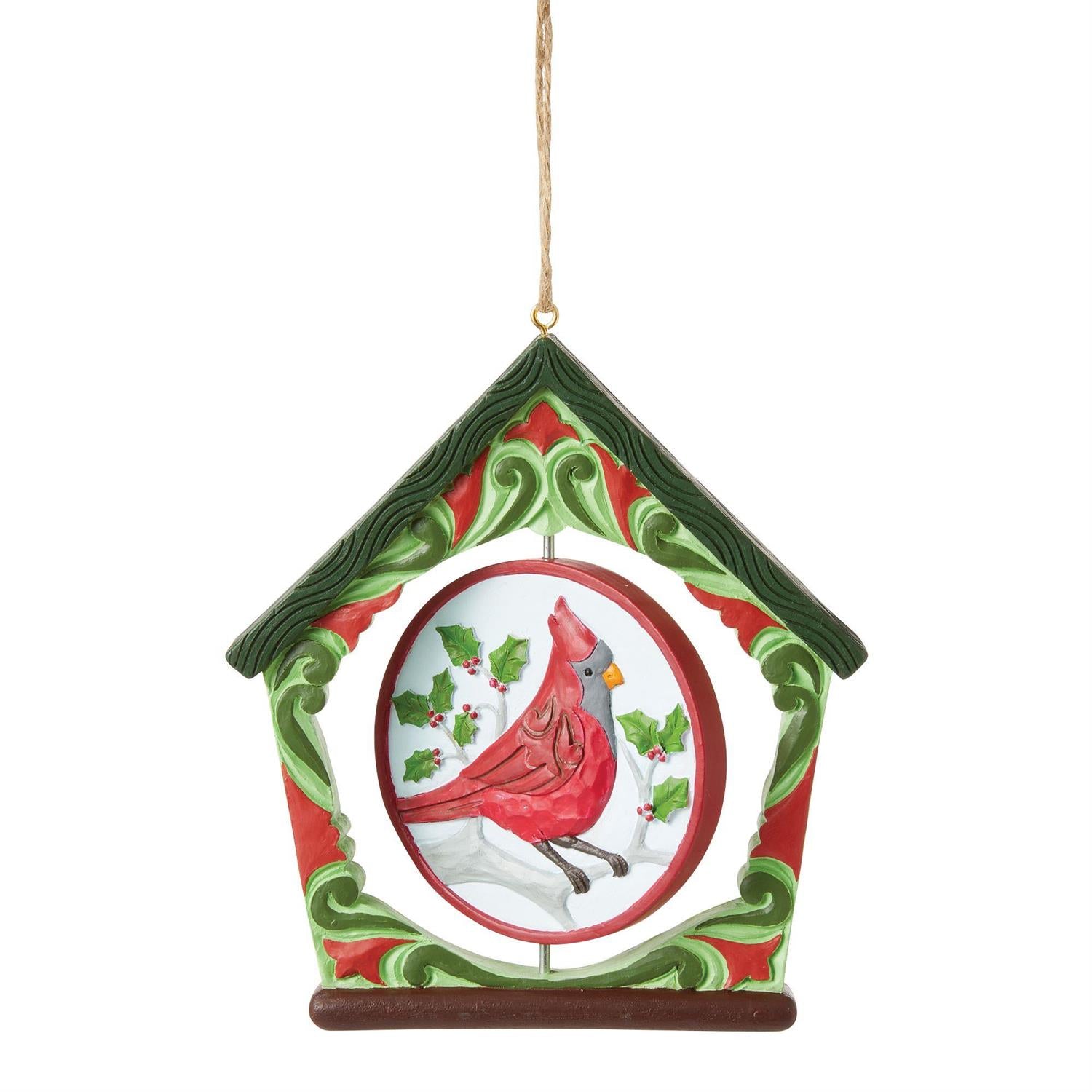 Jim Shore Rotating Cardinal Birdhouse Ornament