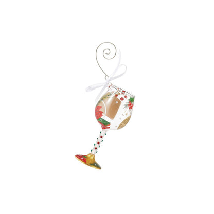 Mini Merry Christmas Mom Lolita Wine Glass Ornament