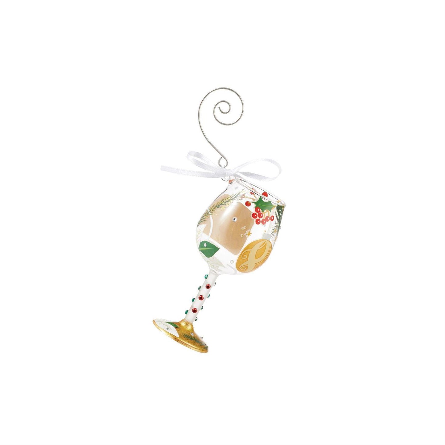 Mini Merry Christmas Grandma Lolita Wine Glass Ornament