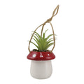 Mushroom Hanging Planter with Faux Plant