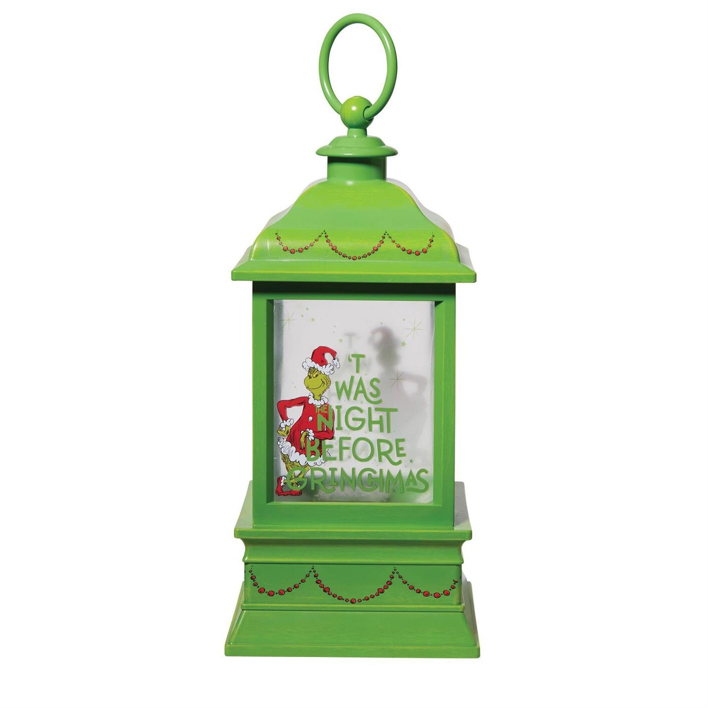 Grinch Holiday Glitter Lantern