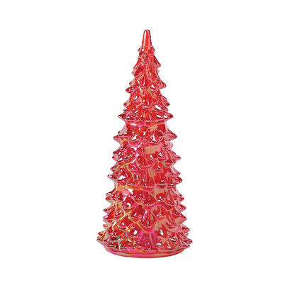 Lit Iridescent Red Acrylic Tree