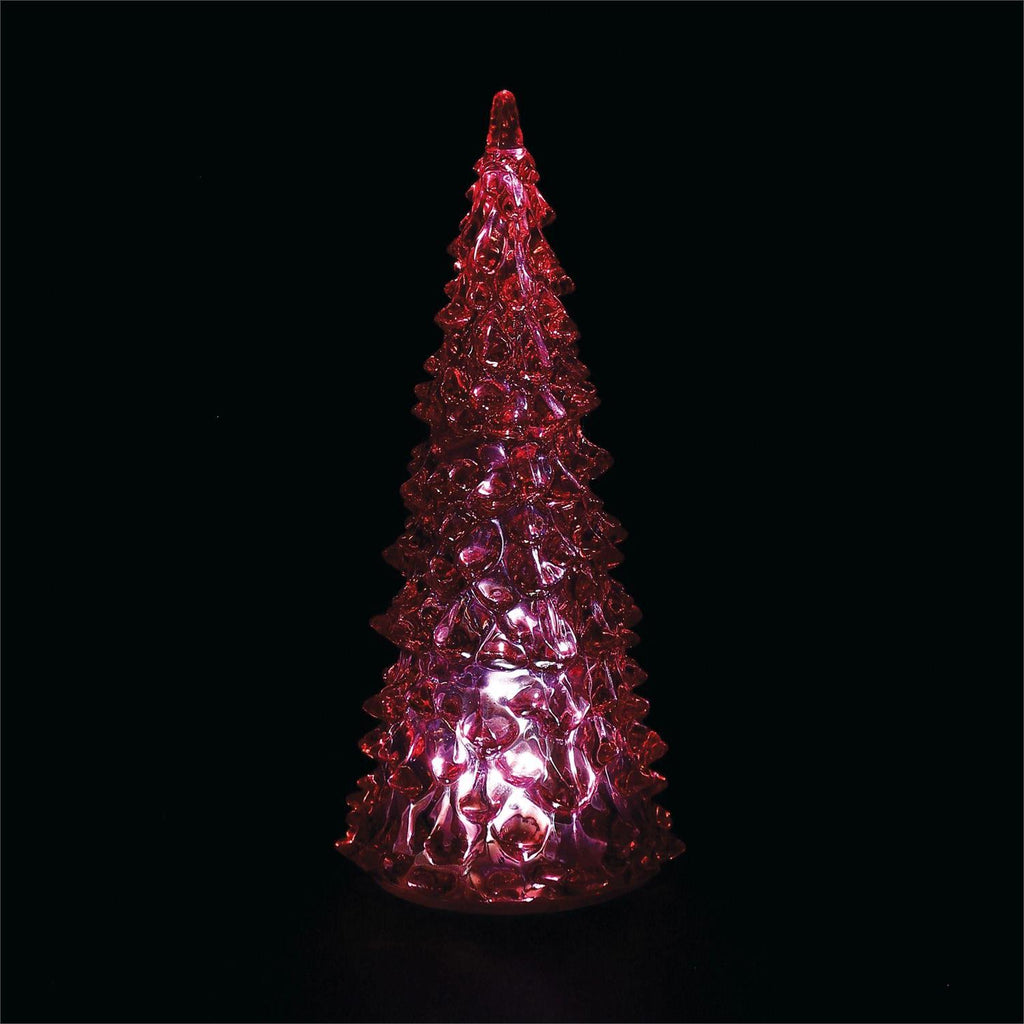 Lit Iridescent Red Acrylic Tree