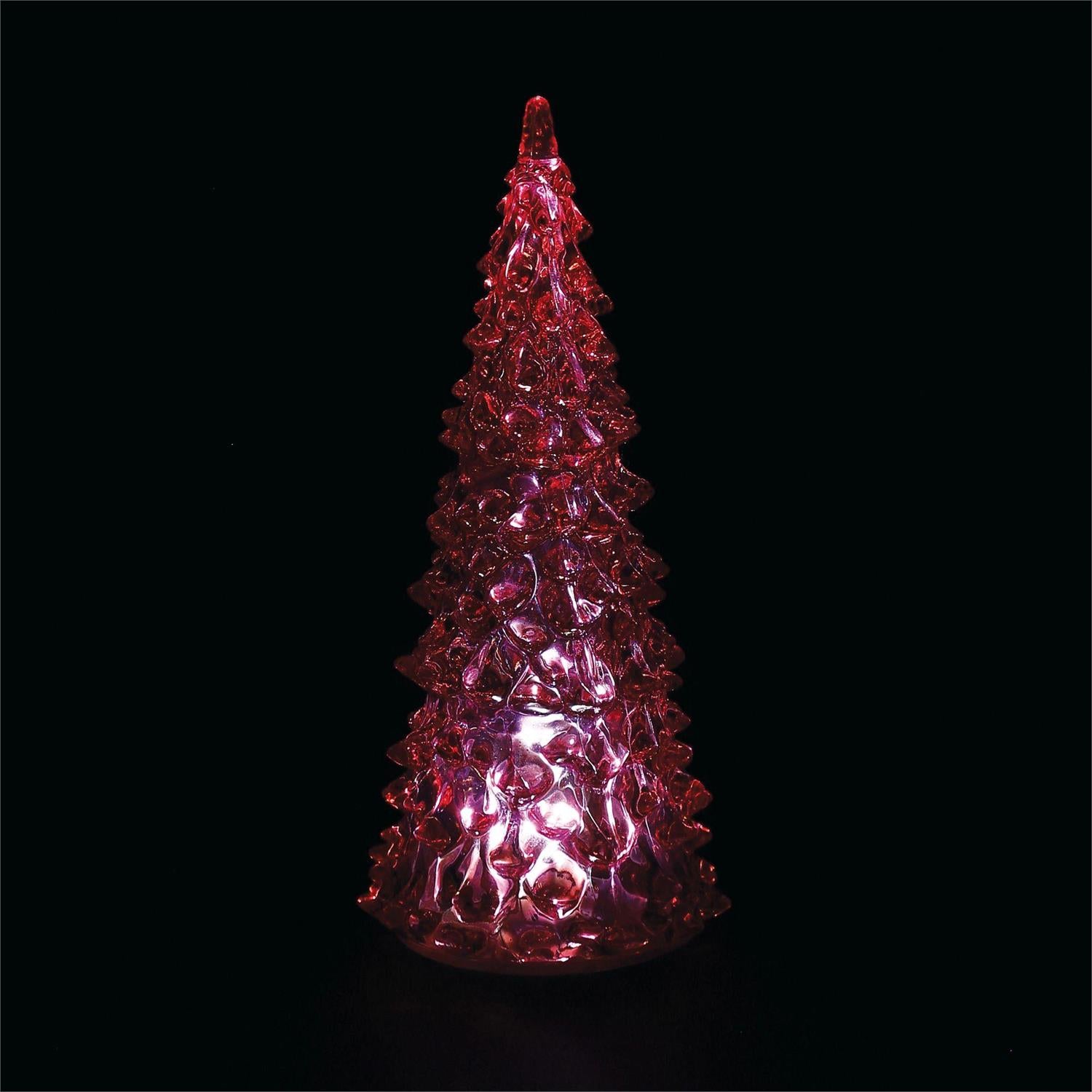 Lit Iridescent Red Acrylic Tree