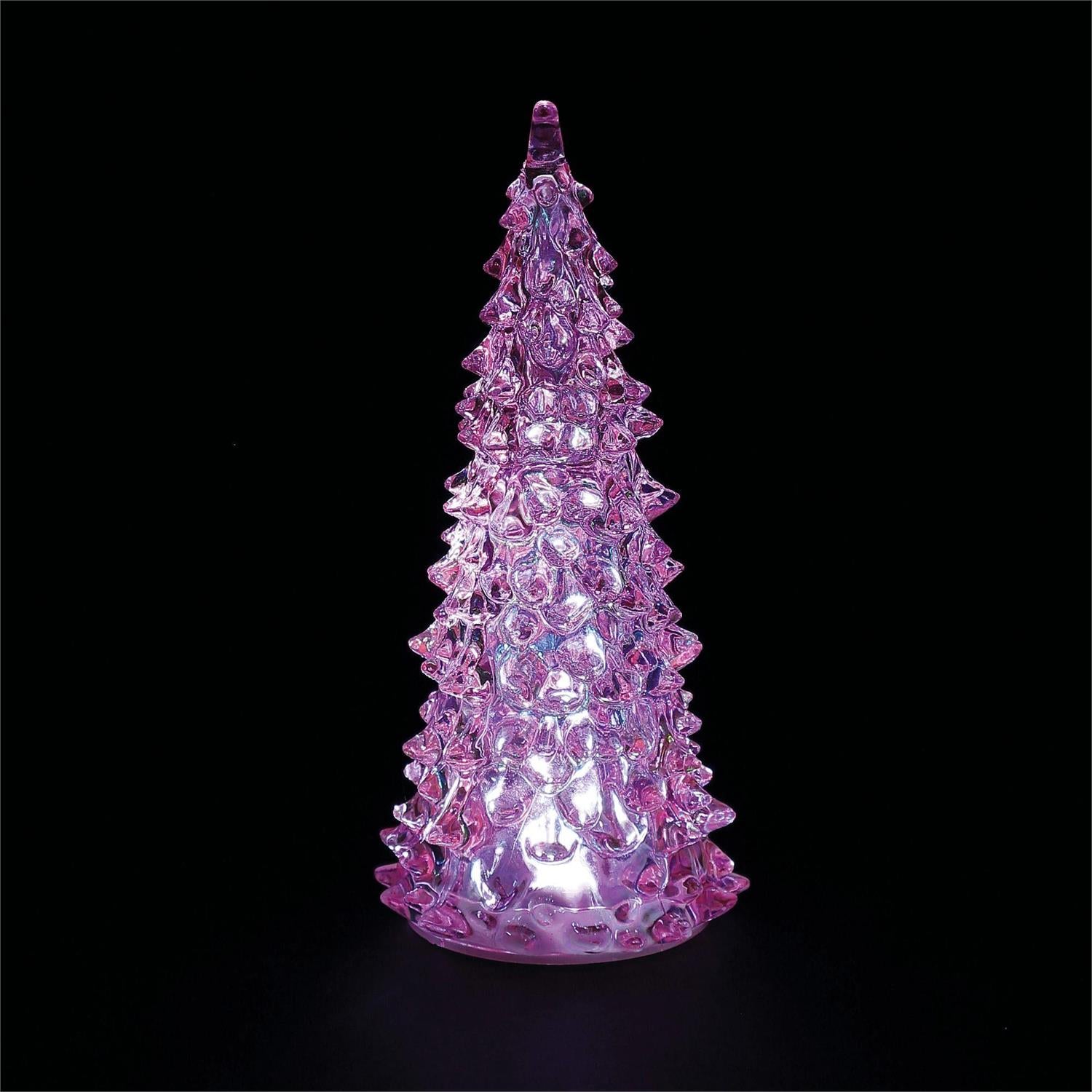 Lit Iridescent Pink Acrylic Tree