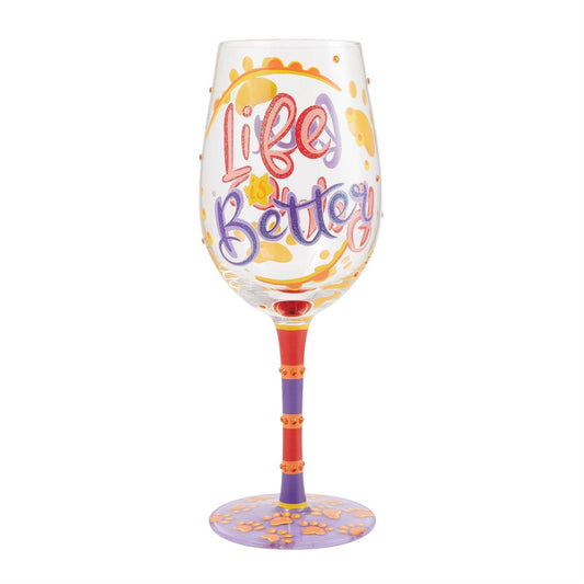 Life is Better With Fur Babies Lolita Wine Glass