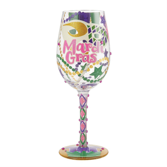 Mardi Gras Lolita Wine Glass