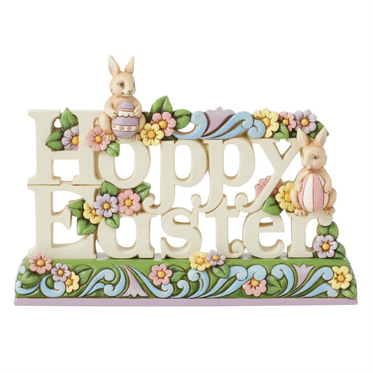 Hoppy Easter Jim Shore Sign Figurine