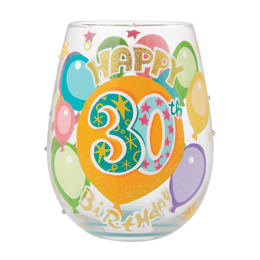 30th Birthday Lolita Stemless Wine Glass