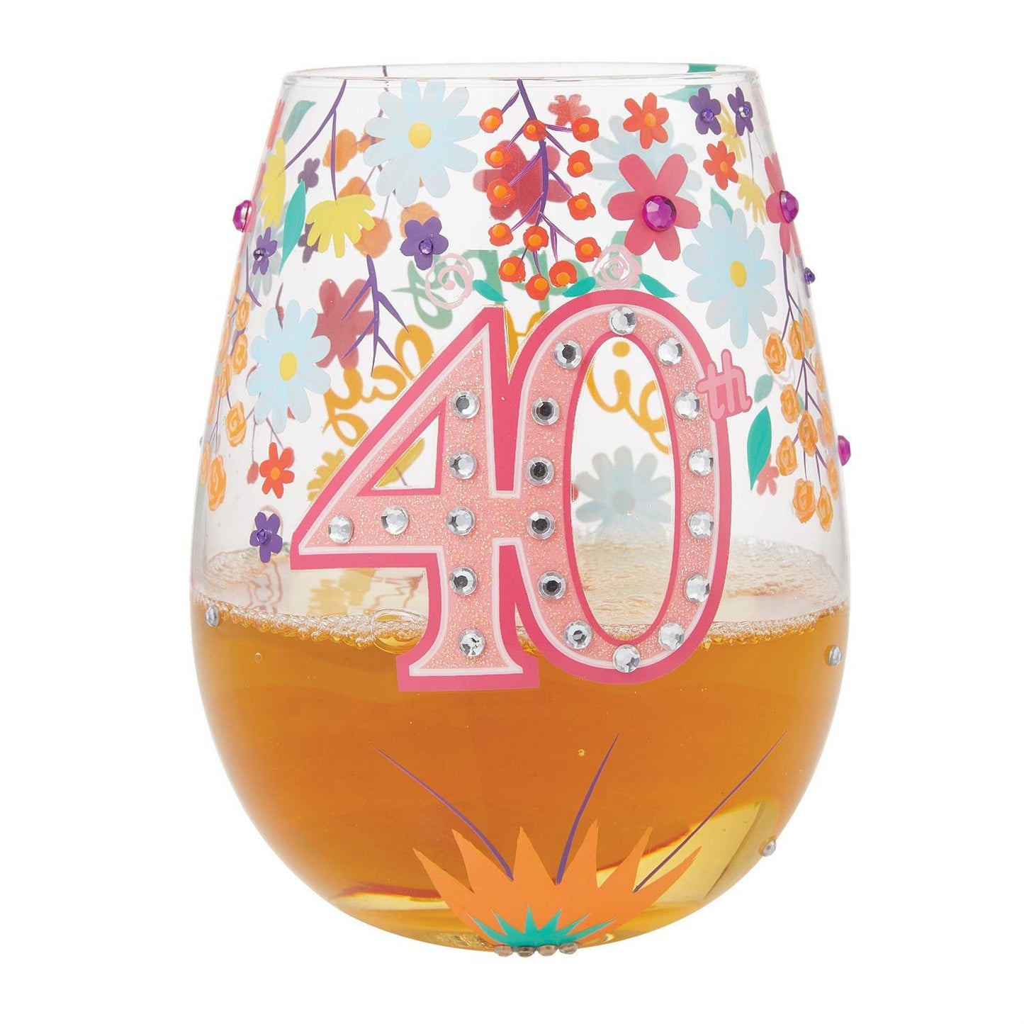 40th Birthday Lolita Stemless Wine Glass