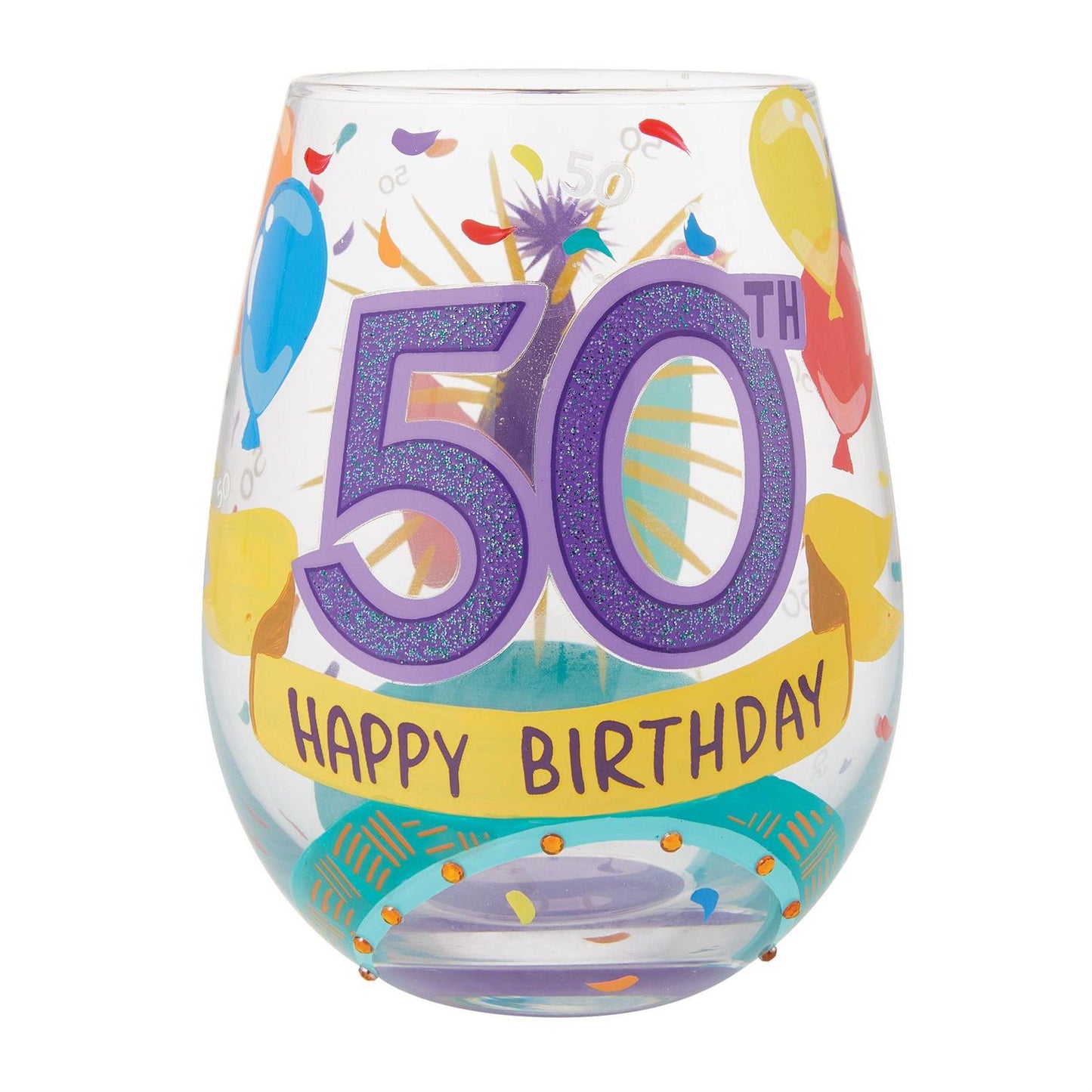 50th Birthday Lolita Stemless Wine Glass