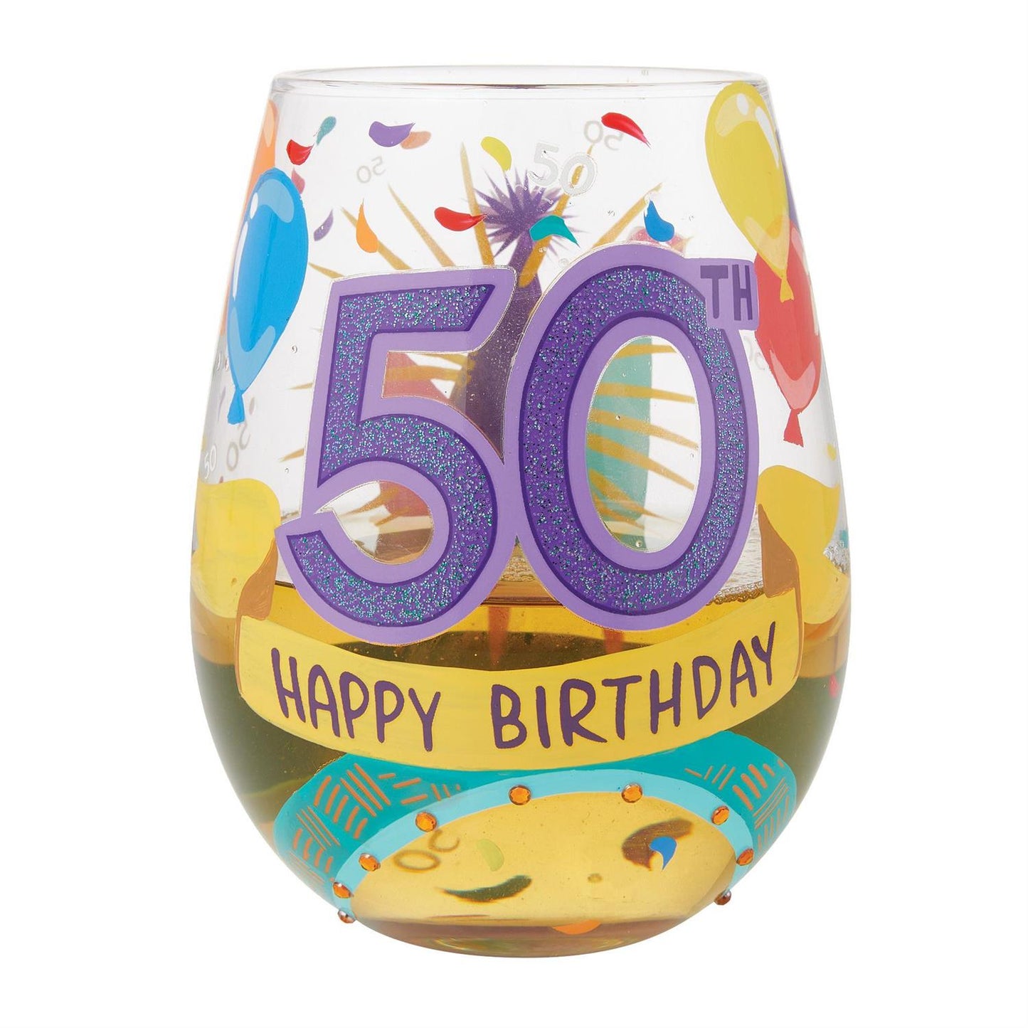 Happy 50th Birthday Lolita Stemless Wine Glass