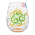 60th Birthday Lolita Stemless Wine Glass