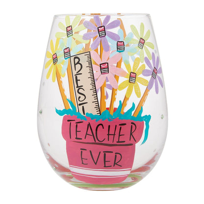 Best Teacher Ever Lolita Stemless Wine Glass