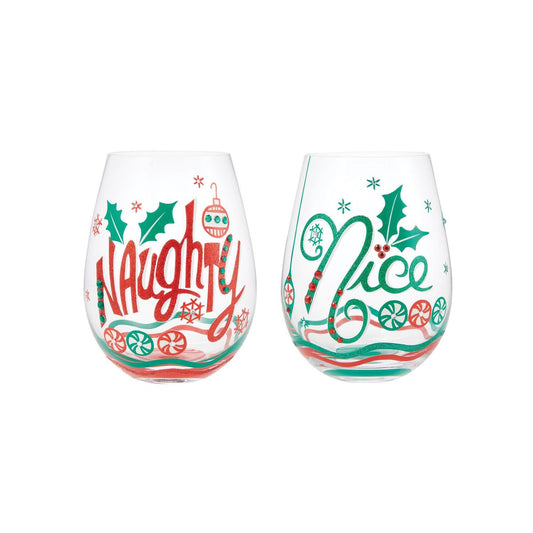 Naughty & Nice Lolita Stemless Wine Glass Set