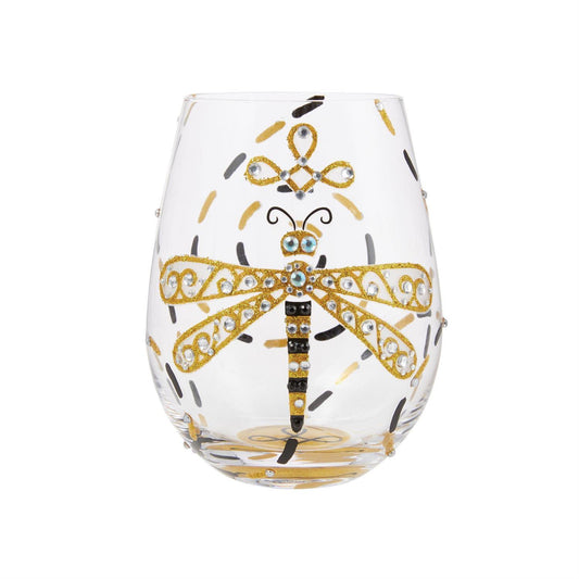 Dazzling Dragonfly Lolita Stemless Wine Glass