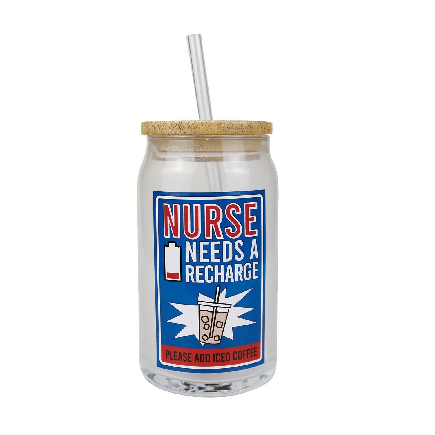 Nurse Needs a Recharge Glass