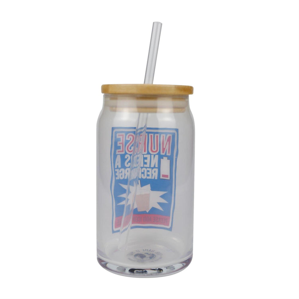 Nurse Needs a Recharge Glass