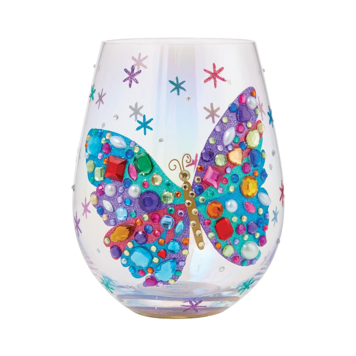 Bejeweled Butterfly Lolita Stemless Wine Glass