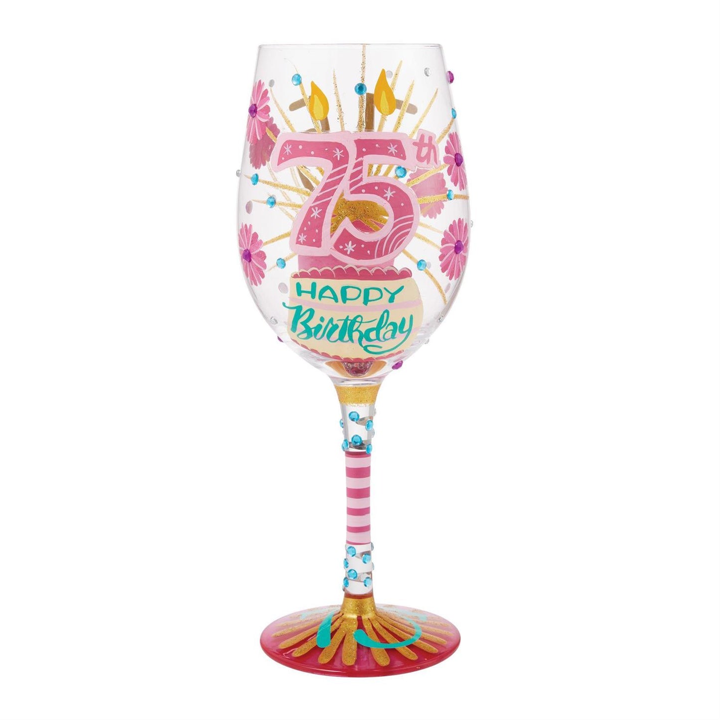 Happy 75th Birthday Lolita Wine Glass