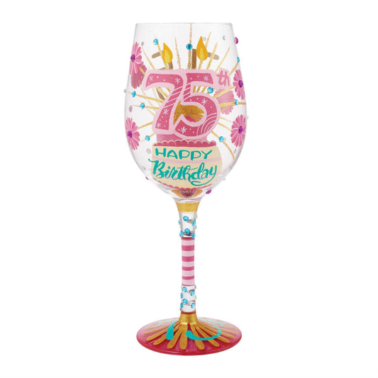 Happy 75th Birthday Lolita Wine Glass