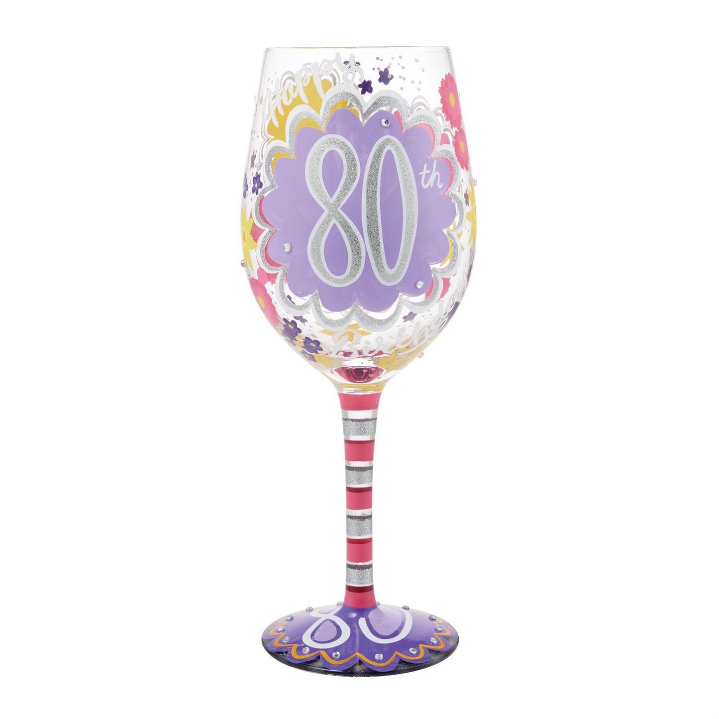 Happy 80th Birthday Lolita Wine Glass