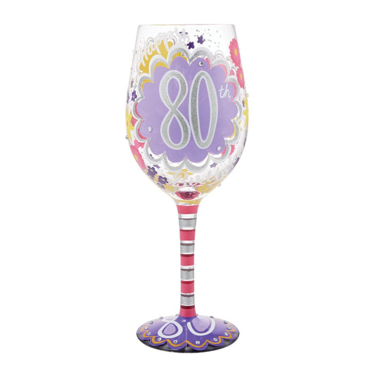 Happy 80th Birthday Lolita Wine Glass