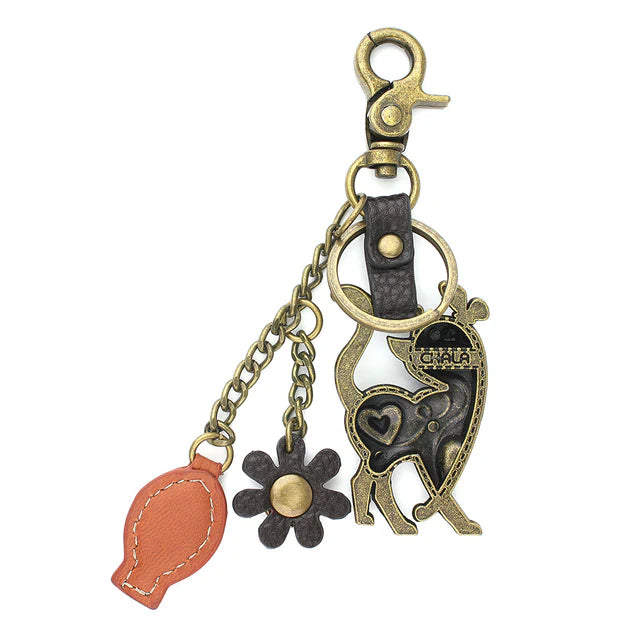 Slim Cat Charming Metal Keychain