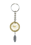 Tan Dreamcatcher Feather Keychain