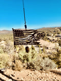 God Bless America Flag Rustic Metal Bell Garden Chime 8 Inch