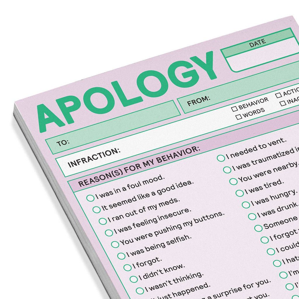Apology Nifty Note Pad