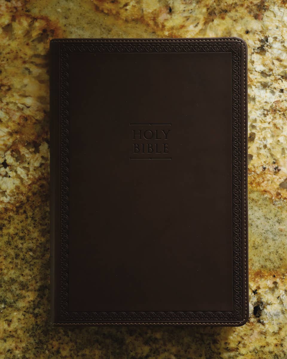 NIV Value Thinline Bible, Large Print, Leathersoft, Brown