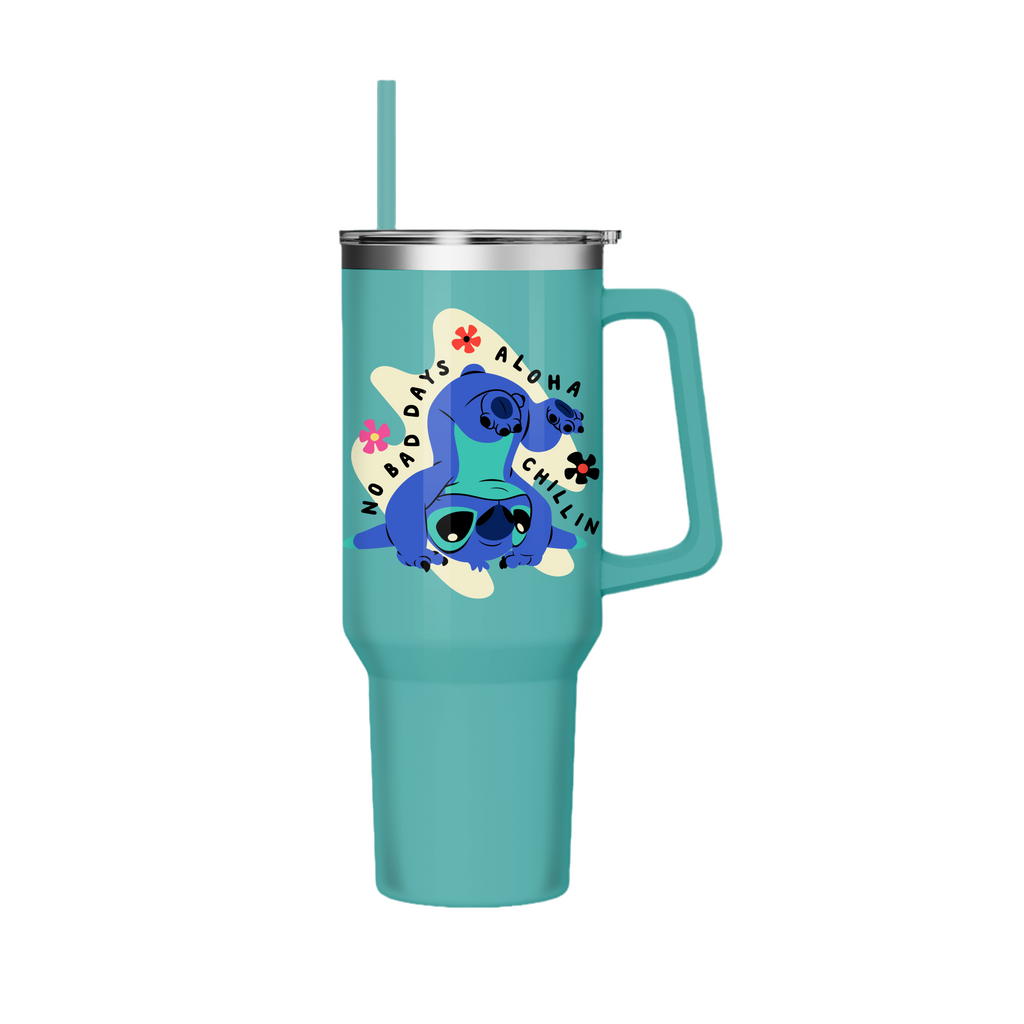 No Bad Days Stitch Stainless Steel Tumbler w/ Handle