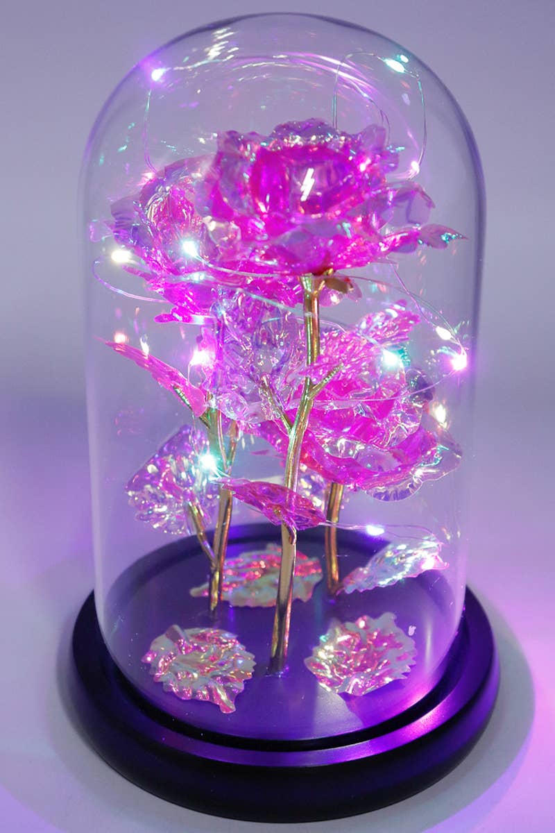 Pink Triple Galaxy Rose Dome LED