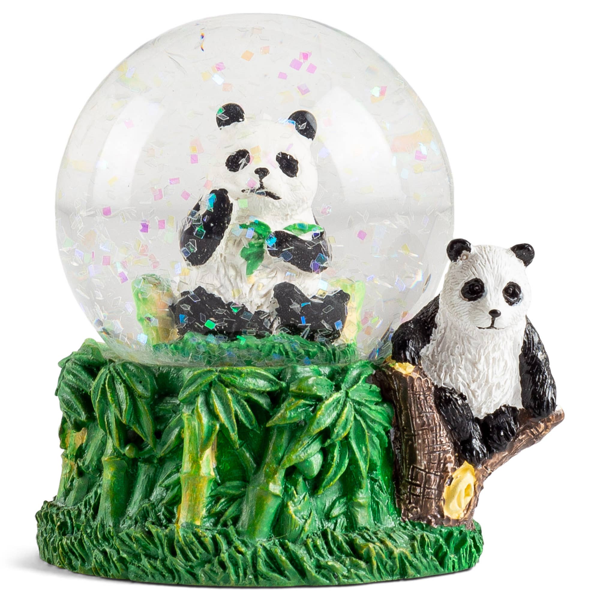 Bamboo Panda 3" x 3" Miniature Resin Stone Snow Globe