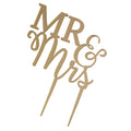Mr. & Mrs. Gold Laser Cake Pick