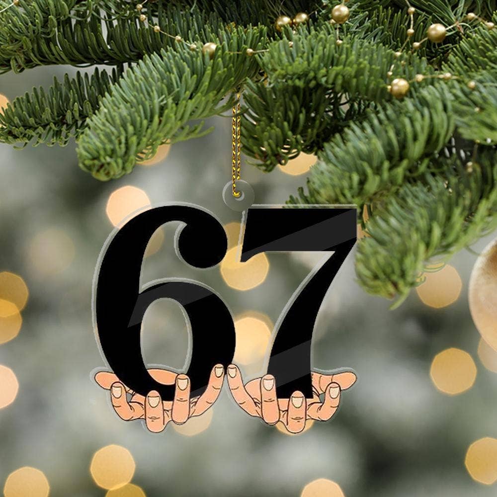 Six Seven Meme Christmas Acrylic Ornament