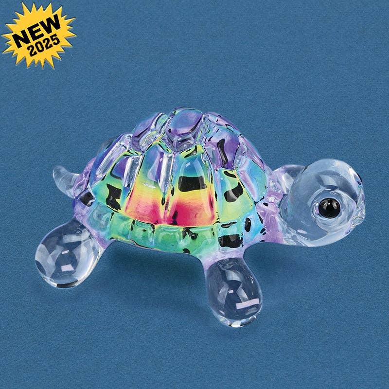 Tie Dye Glass Turtle Figurine
