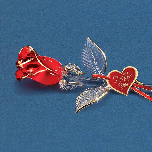 Red and Gold Glass Rose